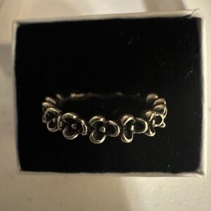 Pandora Sterling Silver Floral Ring